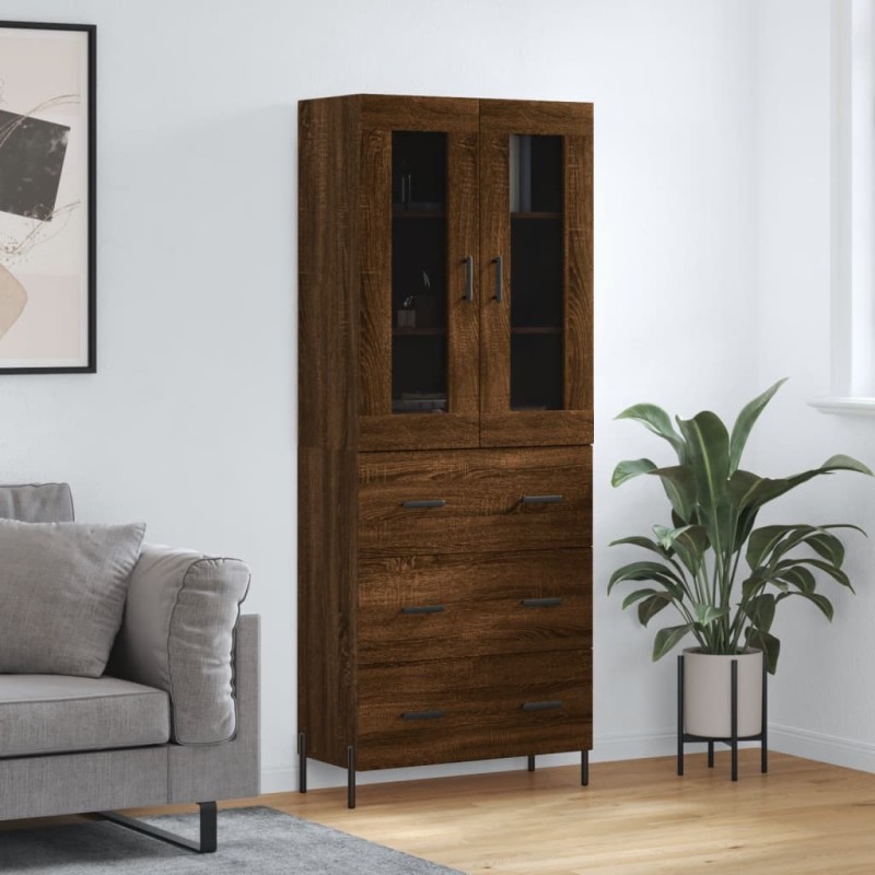 vidaXL Credenza Rovere Marrone 69,5x34x180 cm in Legno Multistrato vidaXL Credenza Rovere Marrone 69,5x34x180 cm in Legno Multistrato