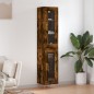vidaXL Credenza Rovere Fumo 34,5x34x180 cm in Legno Multistrato vidaXL Credenza Rovere Fumo 34,5x34x180 cm in Legno Multistrato