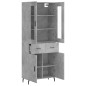 vidaXL Credenza Grigio Cemento 69,5x34x180 cm in Legno Multistrato vidaXL Credenza Grigio Cemento 69,5x34x180 cm in Legno Multistrato