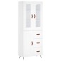 vidaXL Credenza Bianca 69,5x34x180 cm in Legno Multistrato