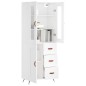 vidaXL Credenza Bianca 69,5x34x180 cm in Legno Multistrato