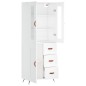 vidaXL Credenza Bianca 69,5x34x180 cm in Legno Multistrato