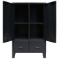 Armadio in Metallo in Stile Industriale 67x35x107 cm Nero Armadio in Metallo in Stile Industriale 67x35x107 cm Nero