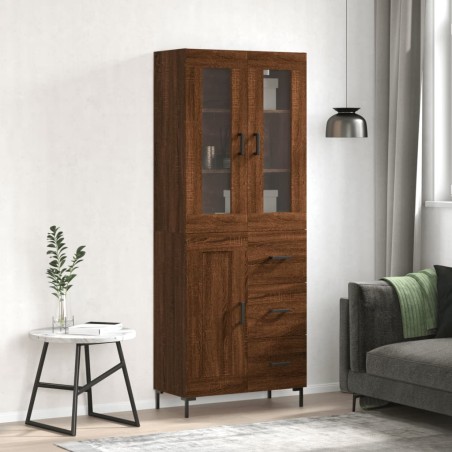 vidaXL Credenza Rovere Marrone 69,5x34x180 cm in Legno Multistrato