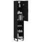 vidaXL Credenza Nera 34,5x34x180 cm in Legno Multistrato vidaXL Credenza Nera 34,5x34x180 cm in Legno Multistrato