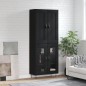 vidaXL Credenza Nera 69,5x34x180 cm in Legno Multistrato vidaXL Credenza Nera 69,5x34x180 cm in Legno Multistrato