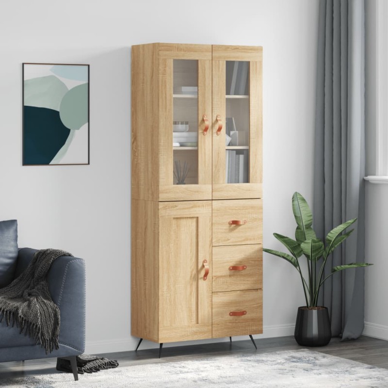 vidaXL Credenza Rovere Sonoma 69,5x34x180 cm in Legno Multistrato vidaXL Credenza Rovere Sonoma 69,5x34x180 cm in Legno Multistrato