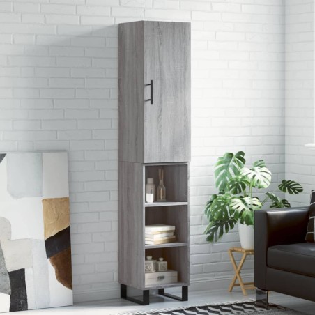 vidaXL Credenza Grigio Sonoma 34,5x34x180 cm in Legno Multistrato