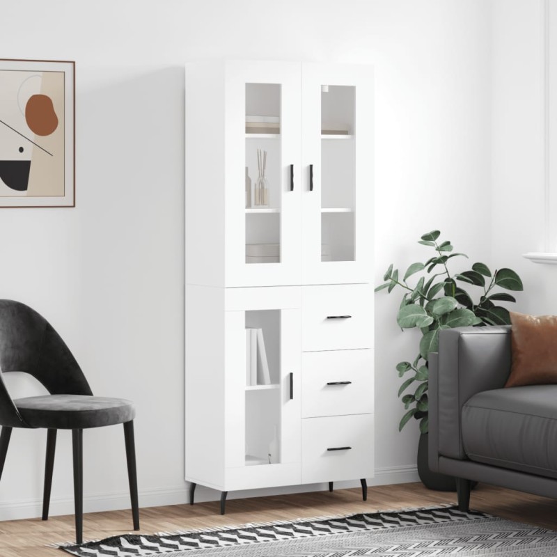 vidaXL Credenza Bianca 69,5x34x180 cm in Legno Multistrato vidaXL Credenza Bianca 69,5x34x180 cm in Legno Multistrato