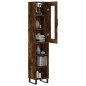 vidaXL Credenza Rovere Fumo 34,5x34x180 cm in Legno Multistrato vidaXL Credenza Rovere Fumo 34,5x34x180 cm in Legno Multistrato