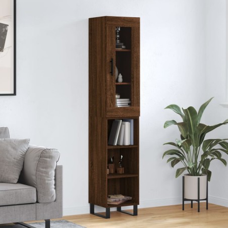 vidaXL Credenza Rovere Marrone 34,5x34x180 cm in Legno Multistrato