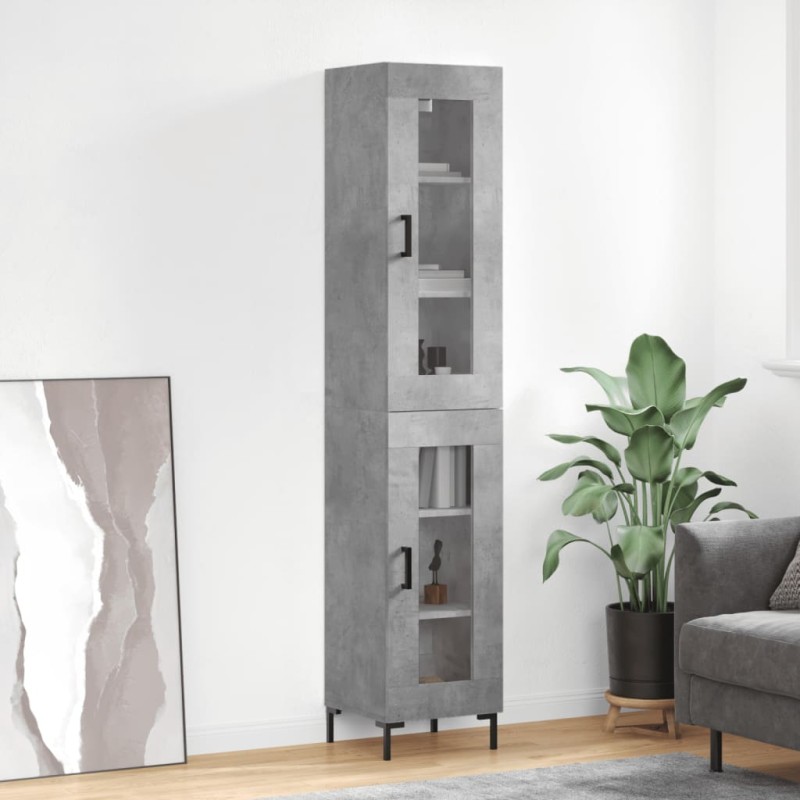 vidaXL Credenza Grigio Cemento 34,5x34x180 cm in Legno Multistrato vidaXL Credenza Grigio Cemento 34,5x34x180 cm in Legno Multistrato