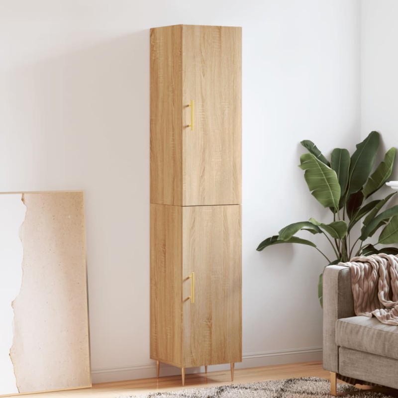 vidaXL Credenza Rovere Sonoma 34,5x34x180 cm in Legno Multistrato vidaXL Credenza Rovere Sonoma 34,5x34x180 cm in Legno Multistrato