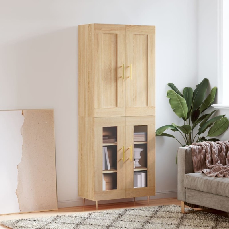 vidaXL Credenza Rovere Sonoma 69,5x34x180 cm in Legno Multistrato vidaXL Credenza Rovere Sonoma 69,5x34x180 cm in Legno Multistrato