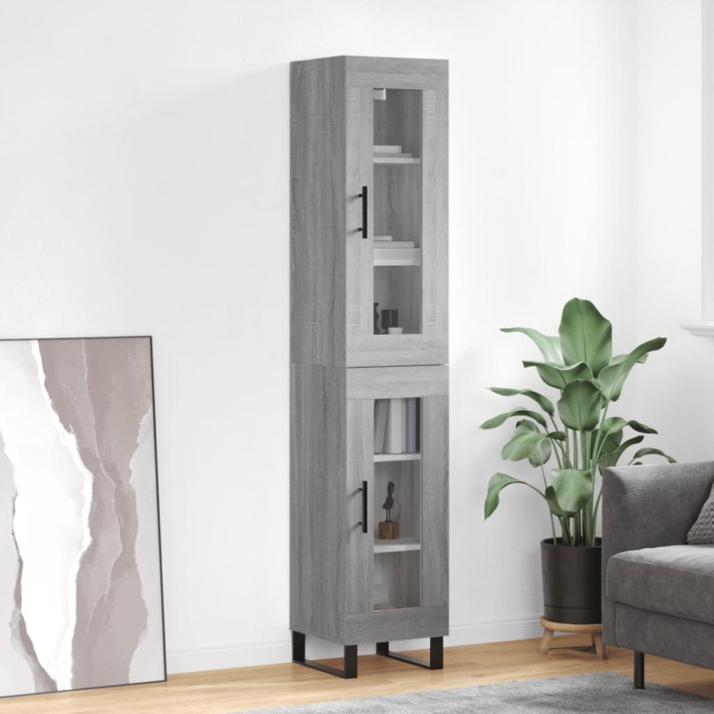 vidaXL Credenza Grigio Sonoma 34,5x34x180 cm in Legno Multistrato vidaXL Credenza Grigio Sonoma 34,5x34x180 cm in Legno Multistrato