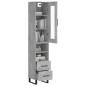 vidaXL Credenza Grigio Cemento 34,5x34x180 cm in Legno Multistrato vidaXL Credenza Grigio Cemento 34,5x34x180 cm in Legno Multistrato