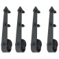 Kit di Binari per Porte Scorrevoli 2x183 cm in Acciaio Nero Kit di Binari per Porte Scorrevoli 2x183 cm in Acciaio Nero
