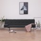 vidaXL Divano Letto con 2 Cuscini Grigio Scuro in Poliestere vidaXL Divano Letto con 2 Cuscini Grigio Scuro in Poliestere