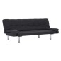 vidaXL Divano Letto con 2 Cuscini Grigio Scuro in Poliestere vidaXL Divano Letto con 2 Cuscini Grigio Scuro in Poliestere