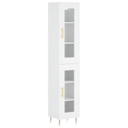 vidaXL Credenza Bianca 34,5x34x180 cm in Legno Multistrato