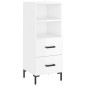 vidaXL Credenza 34,5x34x180 cm in Legno Multistrato Bianco Lucido vidaXL Credenza 34,5x34x180 cm in Legno Multistrato Bianco Lucido