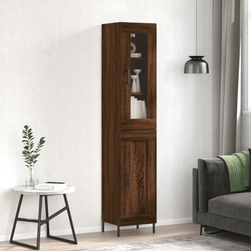 vidaXL Credenza Rovere Marrone 34,5x34x180 cm in Legno Multistrato vidaXL Credenza Rovere Marrone 34,5x34x180 cm in Legno Multistrato
