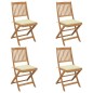Sedie da Giardino Pieghevoli 4 pz con Cuscini Massello Acacia Sedie da Giardino Pieghevoli 4 pz con Cuscini Massello Acacia