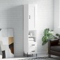 vidaXL Credenza 34,5x34x180 cm in Legno Multistrato Bianco Lucido vidaXL Credenza 34,5x34x180 cm in Legno Multistrato Bianco Lucido