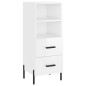 vidaXL Credenza 34,5x34x180 cm in Legno Multistrato Bianco Lucido vidaXL Credenza 34,5x34x180 cm in Legno Multistrato Bianco Lucido
