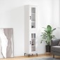 vidaXL Credenza 34,5x34x180 cm in Legno Multistrato Bianco Lucido vidaXL Credenza 34,5x34x180 cm in Legno Multistrato Bianco Lucido