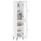 vidaXL Credenza 34,5x34x180 cm in Legno Multistrato Bianco Lucido vidaXL Credenza 34,5x34x180 cm in Legno Multistrato Bianco Lucido