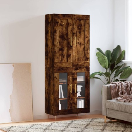 vidaXL Credenza Rovere Fumo  69,5x34x180 cm in Legno Multistrato