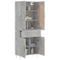 vidaXL Credenza Grigio Cemento 69,5x34x180 cm in Legno Multistrato vidaXL Credenza Grigio Cemento 69,5x34x180 cm in Legno Multistrato