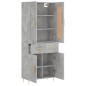 vidaXL Credenza Grigio Cemento 69,5x34x180 cm in Legno Multistrato vidaXL Credenza Grigio Cemento 69,5x34x180 cm in Legno Multistrato
