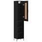 vidaXL Credenza Nera 34,5x34x180 cm in Legno Multistrato vidaXL Credenza Nera 34,5x34x180 cm in Legno Multistrato