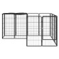Box Cani 14 Pannelli Nero 50x100 cm Acciaio Verniciato Polvere Box Cani 14 Pannelli Nero 50x100 cm Acciaio Verniciato Polvere