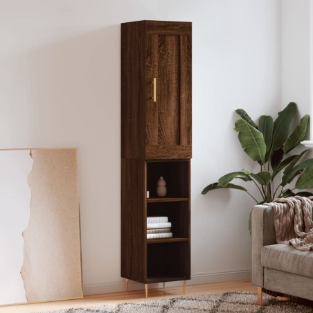 vidaXL Credenza Rovere Marrone 34,5x34x180 cm in Legno Multistrato