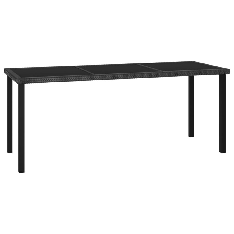 vidaXL Tavolo da Pranzo da Giardino Nero 180x70x73 cm in Polyrattan vidaXL Tavolo da Pranzo da Giardino Nero 180x70x73 cm in Polyrattan