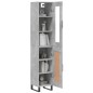 vidaXL Credenza Grigio Cemento 34,5x34x180 cm in Legno Multistrato