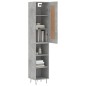 vidaXL Credenza Grigio Cemento 34,5x34x180 cm in Legno Multistrato vidaXL Credenza Grigio Cemento 34,5x34x180 cm in Legno Multistrato