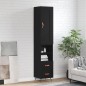 vidaXL Credenza Nera 34,5x34x180 cm in Legno Multistrato vidaXL Credenza Nera 34,5x34x180 cm in Legno Multistrato