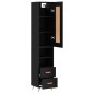 vidaXL Credenza Nera 34,5x34x180 cm in Legno Multistrato vidaXL Credenza Nera 34,5x34x180 cm in Legno Multistrato