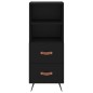 vidaXL Credenza Nera 34,5x34x180 cm in Legno Multistrato vidaXL Credenza Nera 34,5x34x180 cm in Legno Multistrato