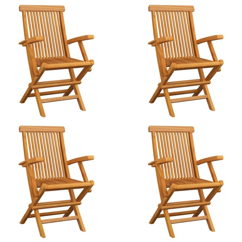vidaXL Sedie da Giardino Pieghevoli 4 pz in Legno Massello di Teak vidaXL Sedie da Giardino Pieghevoli 4 pz in Legno Massello di Teak