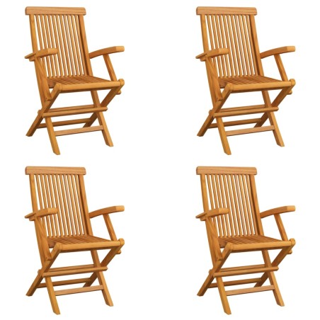 vidaXL Sedie da Giardino Pieghevoli 4 pz in Legno Massello di Teak