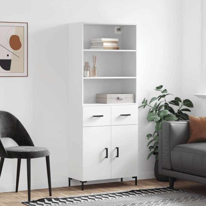 vidaXL Credenza Bianca 69,5x34x180 cm in Legno Multistrato vidaXL Credenza Bianca 69,5x34x180 cm in Legno Multistrato