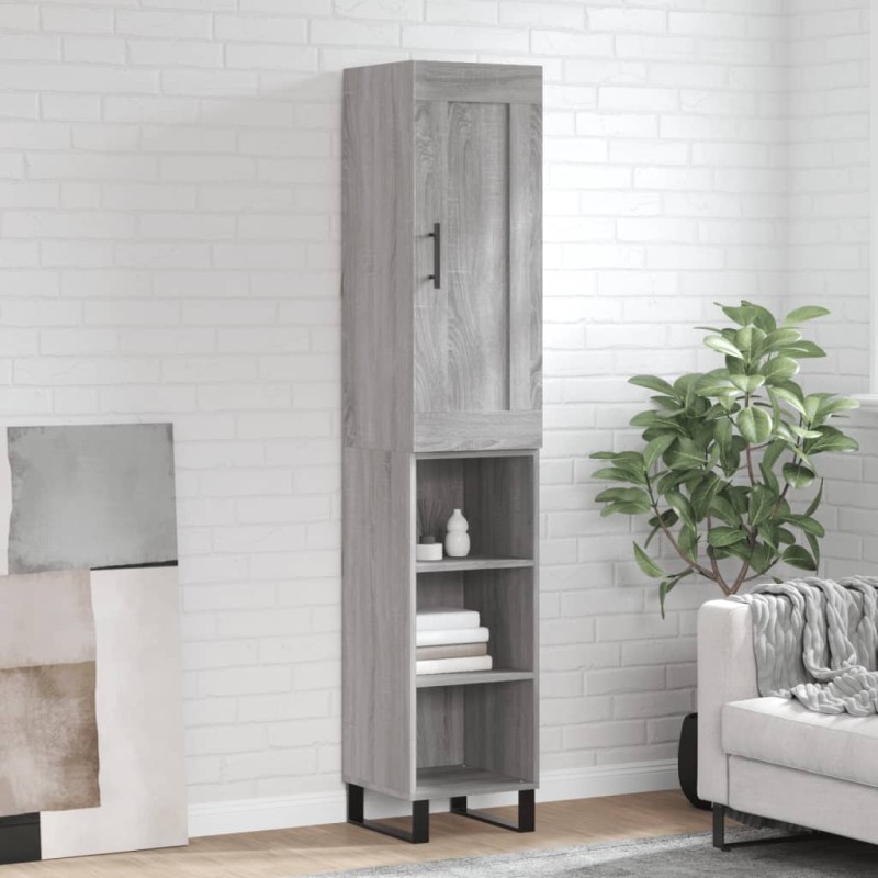 vidaXL Credenza Grigio Sonoma 34,5x34x180 cm in Legno Multistrato vidaXL Credenza Grigio Sonoma 34,5x34x180 cm in Legno Multistrato