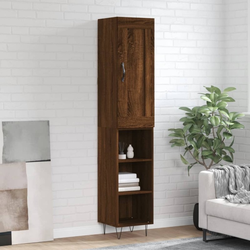 vidaXL Credenza Rovere Marrone 34,5x34x180 cm in Legno Multistrato vidaXL Credenza Rovere Marrone 34,5x34x180 cm in Legno Multistrato