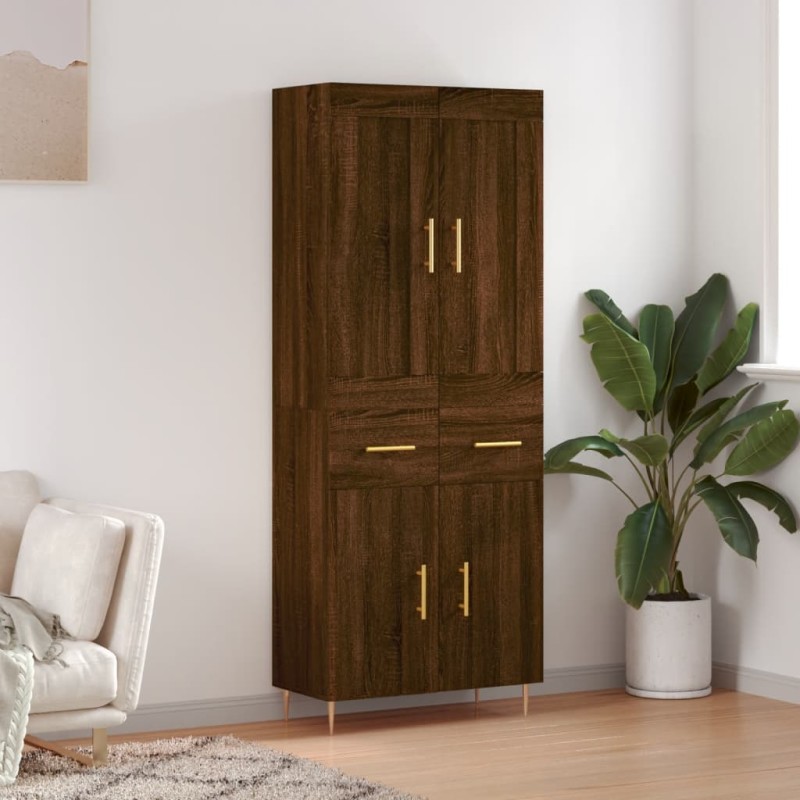 vidaXL Credenza Rovere Marrone 69,5x34x180 cm in Legno Multistrato vidaXL Credenza Rovere Marrone 69,5x34x180 cm in Legno Multistrato
