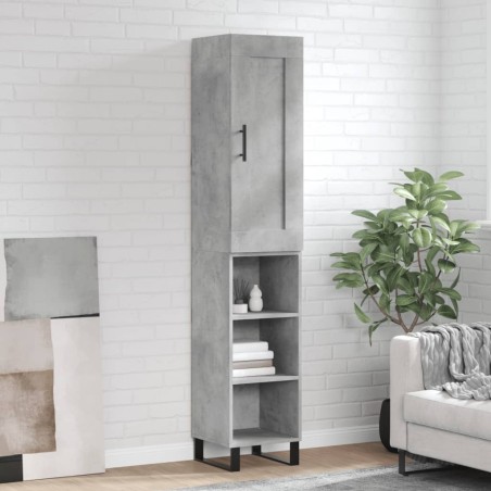 vidaXL Credenza Grigio Cemento 34,5x34x180 cm in Legno Multistrato